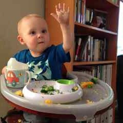 This boy loves to eat